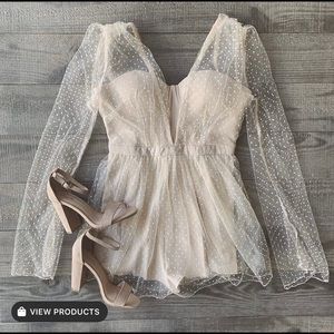 NWT Polka Dot Mesh Romper